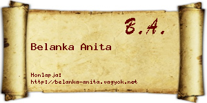 Belanka Anita névjegykártya